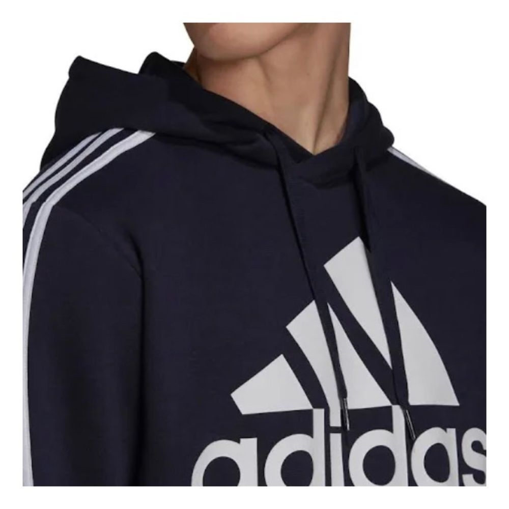 Adidas Men’s ‘3-Stripe’ Pullover Hoodie. Dark Blue, White. Large - Picture 7 of 10